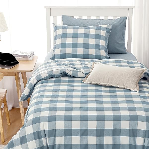 Wake In Cloud Gingham Washed Cotton Duvet Cover